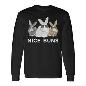T-shirt à manches longues Cool Bunny Nice Buns Rabbit Herd – Catégorie de produits promotionnels - Product Image 1