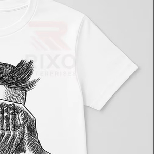 เสื้อยืดลายกราฟิกผ้าฝ้ายถัก 100% ระบายอากาศได้ดี เป็นมิตรกับสิ่งแวดล้อม สวมใส่สบาย ผลิตในปากีสถาน ดีไซน์ไม่ซ้ำใคร สำหรับผู้ชาย ฤดูร้อน MOQ ต่ำ - Product Image 4