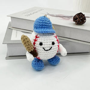 Nouveau porte-clés pendentif de sac en peluche de coton au crochet, design créatif et original, motif épée, baseball, poupée, style adorable et tendance - Product Image 4