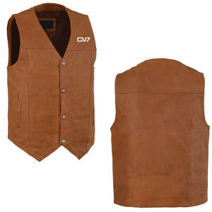 Chaleco de cuero auténtico para hombre, ropa de calle o motorista clásico, disponible en marrón, opciones de ajuste personalizado, chalecos de cuero - Product Image 3