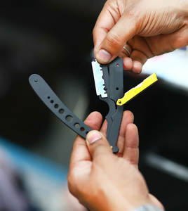 Haute qualité en acier inoxydable double lame rasoir jetable sécurité bord droit cheveux moustache barbe gorge rasage visage Salon - Product Image 2