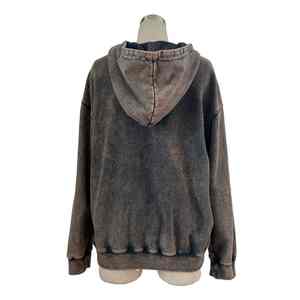 OEM Niños Lavado Negro Denim Sudadera con capucha Oversize Invierno Grueso Mujeres Personalizado Rosa Impresión Logo Sudadera con capucha de alta calidad para los hombres - Product Image 5