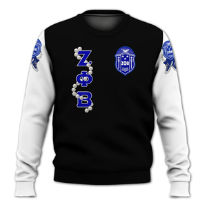 Sudadera Azul con Cuello Redondo de la Hermandad Zeta Phi Beta 1920 para Mujer, Ropa Griega Bordada - Product Image 1