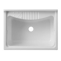 Panier à linge rectangulaire multifonction en céramique brillante aspect bois, qualité italienne Negrari, durable, à poser sur lavabo