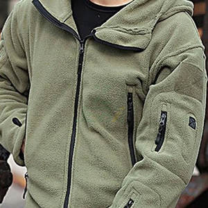 เสื้อแจ็คเก็ตมีฮู้ดผ้าฟลีซกีฬายุทธวิธีอบอุ่นสำหรับผู้ชายสีเขียวอุปกรณ์กลางแจ้งฤดูหนาวสำหรับเดินป่าตั้งแคมป์และสวมใส่ในชีวิตประจำวัน - Product Image 6