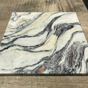 เขียงหินอ่อนสีขาวสีดำสุดพิเศษอุปกรณ์เครื่องครัวทรงสี่เหลี่ยมทำด้วยมือ - Product Image 6