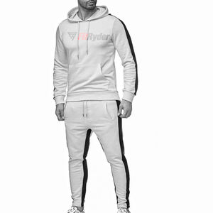 Clásico Patchwork hombres invierno peso pesado deportes Casual Traje de dos piezas nuevas sudaderas con capucha + Pantalones Color sólido moda Chándal FITRYDER - Product Image 2