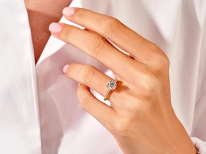 Moissanite EternityวงMoissaniteแหวนเจ้าสาวชุด14พันสีเหลืองทองแหวนแต่งงานMoissaniteเครื่องประดับประณีตออกแบบแหวนทอง - Product Image 4