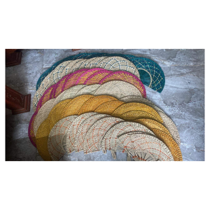Seagrass Handfan Natural tejido plegable Handfan respetuoso con el medio ambiente hecho a mano recuerdo Handfan boda Favor a granel Tropical evento regalo - Product Image 5