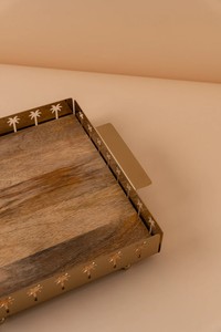 Bandejas de servicio de lujo modernas de primera calidad Bandejas decorativas de color personalizadas para Ramadán y boda Multifuncional desmontable - Product Image 5