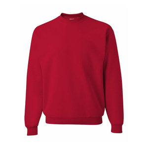 Suéter 100% Algodón Color Rojo Liso Simple Elegante con Logotipo Personalizado Sudadera de Manga Larga con Cuello Redondo para Hombre - Product Image 1