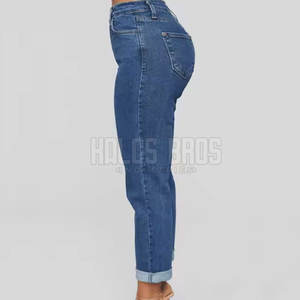 Femmes de haute qualité mi décontracté hiver jean pantalon confortable plat avant toile conception respirant coupe élégant confortable nouveau - Product Image 3