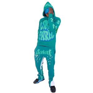 Ensemble sweat à capuche et sweat-shirt à broderie délavés à l'acide pour hommes survêtements lourds pour l'hiver avec option de marque privée - Product Image 1