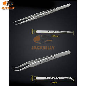 Pince à cils inclinée en acier inoxydable de qualité professionnelle pour les extensions de cils de précision Caractéristiques de sécurité améliorées - Product Image 4