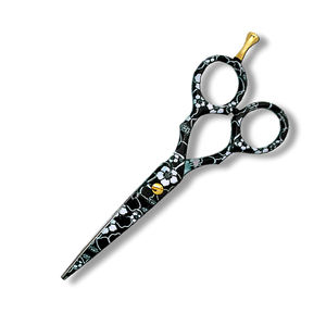 Ciseaux de coiffure pour barbier 5,5 pouces avec repose-doigts réglable en acier métallique, ciseaux de salon de qualité supérieure avec revêtement en papier floral - Product Image 6