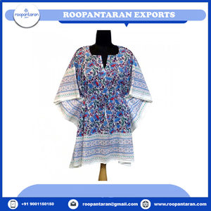 Nouvelle arrivée : Robe kaftan de plage taille unique 100% coton, imprimée à la main, magnifiques kaftans de plage à prix de gros - Product Image 2