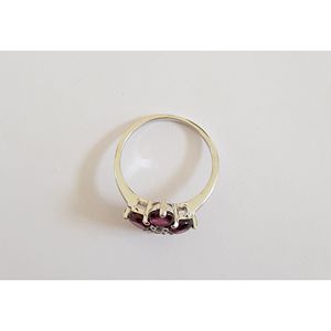 Handmade <b>925</b> Sterling <b>Silver</b> <b>Ring</b> for Women Natural Garnet White Topaz Stone Handcrafted Jewelry for Everyday Wear Shah Gems - Product Image 5
