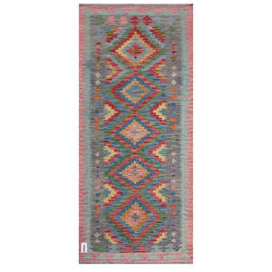 Alfombra Kilim de Maimana, Afganistán, 202 x 91 cm, Alfombras y Juegos de Alfombras - Product Image 1