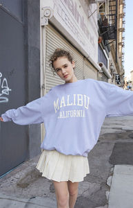 OEM Logo personnalisé col rond imprimé lourd classique polaire vêtements de sport en coton surdimensionné à manches longues sweatshirts pour femmes - Product Image 4