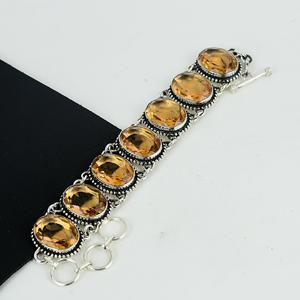 Morganite Gemstone Bracelet fait main Bracelet de bijoux en argent sterling 925 pour femmes, bijoux Boho pour cadeaux, cadeau d'anniversaire - Product Image 1