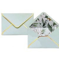 Enveloppes en papier personnalisées avec bordure dorée, doublure imprimée florale pour invitations, cartes de remerciement et marques haut de gamme