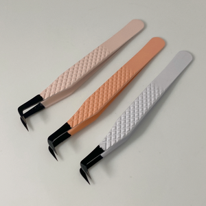 Pince à épiler en acier inoxydable rose clair, outil d'applicateur d'extensions de cils, vente complète personnalisée - Product Image 4