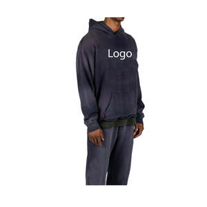 Compre sudaderas con capucha de hombre de alta calidad sin cuerdas 500GSM suéter pesado sudaderas con capucha y sudaderas de mezcla de algodón de rizo francés para hombre - Product Image 2
