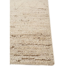 Tapis en laine afghane noué à la main, couleur ivoire, Re-1415, pour usage domestique - Tapis rectangulaire à motif abstrait pour salon et couloir - Product Image 4