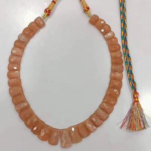 Collar de Labradorita Natural Oscura, Piedras Sueltas Facetadas en Forma de Pera, Hilo para Joyería, Collar de Labradorita - Product Image 4