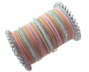 100% Top High Quality Custom Made Unique Style Solid Color <b>Glass</b> <b>Bangles</b> Set for Ladies for Bridal Wear - Product Image 1