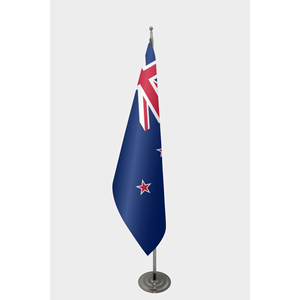 Bandera Oficial de Nueva Zelanda para Interiores, Logotipo Personalizado, Impresión Digital, 3x5 pies, Nailon y Seda, Asta de Aluminio para Uso Automotriz - Product Image 1