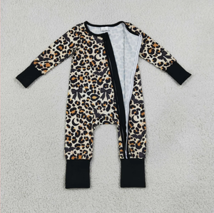 Mameluco de Bebé con Estampado de Leopardo, Sin Mangas, Cierre de Cremallera, Tejido Suave y Transpirable de Seda de Leche/Algodón, para Bebés y Niños Pequeños, Traje de Verano - Product Image 4