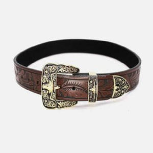 Wholesale of Personalized Carved Retro Men's <b>Leather</b> <b>Belts</b> Manufacturers Trendy and Vintage Style Western <b>Leather</b> <b>Tooling</b> <b>Belt</b> - Product Image 2