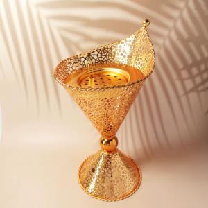 Fancy Modern Metal Gold Plated Table Top Decorating Metal Incense <b>Burner</b> Luxury Home Indoor <b>Oud</b> <b>Burner</b> - Product Image 1