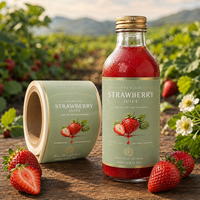 Étiquettes de bouteilles de jus de fraises et de cerises, fourniture d'usine, autocollantes, imprimées, imperméables, pour boissons, finition premium
