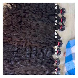 Precio al por mayor Natural rizado solo donante indio cabello humano cutículas alineadas doble dibujado extensiones de cabello - Product Image 2