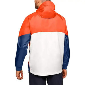 Chaquetas cortavientos de estilo callejero para hombre, venta al por mayor, transpirable, de secado rápido, color bloque, lona, ropa en blanco - Product Image 6