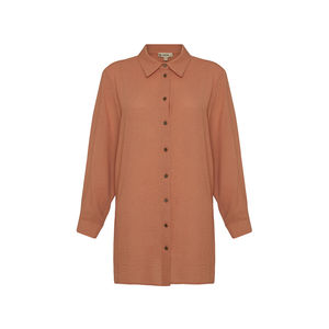Blusa Informal de Popelina para Mujer con Bordado Floral, Corte Holgado, Primavera Otoño - Product Image 1