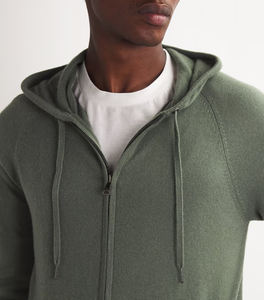 Pull à capuche en tricot à fermeture éclair pour hommes, veste chaude décontractée à manches longues avec cordon de serrage, vêtements d'extérieur d'hiver doux - Product Image 6