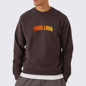 Sudadera personalizada al por mayor para hombre, color marrón sólido, diseño personalizado, tela 100% algodón, manga larga, para hombre - Product Image 4