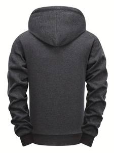 Sudadera con capucha personalizada al por mayor para hombre, ropa de calle, sudadera con capucha y cremallera a la moda, sudadera cálida informal de lana para invierno, Sudadera con capucha de alta calidad OEM - Product Image 2