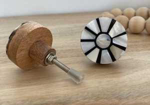 Boutons de tiroir en métal incrusté d'os rayé bleu et blanc modernes boutons d'armoire pour la cuisine en plein air hôtel salon utilisation hospitalière - Product Image 2