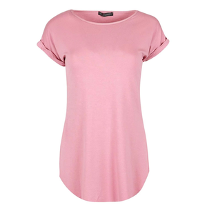 Camiseta de algodón 2025 comprimida ecológica para mujer 100% | Camiseta transpirable con dobladillo curvo y cuello redondo para impresión personalizada - Product Image 4