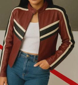 Venta al por mayor superventas chaqueta de moda de cuero genuino para las mujeres de invierno de manga larga prendas de vestir exteriores de alta calidad de moda - Product Image 5