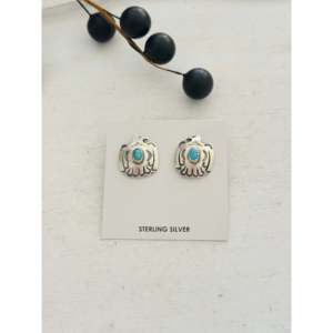 Pendientes Thunderbird de Jerold Joe Kingman, Coleccionable Cultural, Turquesa y Plata de Ley - Product Image 1