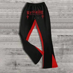 Wholesale <b>Oversized</b> <b>Jogger</b> Pants French Terry Sun Faded Vintage Letter Print Distressed Flared Men's Sweatpants - Product Image 6