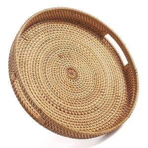 High Quality Natural Bamboo <b>Wicker</b> Rattan Tray for Serving in Kitchen Home Ramadan Handmade Decorative Faizacraft Accessory - Product Image 4