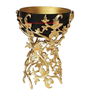 Porte-encens Bakhoor Vintage en métal doré avec design de feuille de Lotus et de Ginkgo pour la maison, le temple et le bureau - Product Image 3