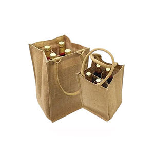 Mini sacs de bouteille de vin de qualité supérieure sac de jute de bouteille de vin biologique du meilleur prix indien - Product Image 1