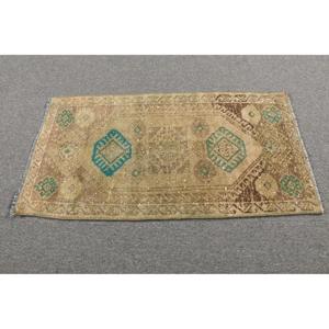 พรมตุรกีวินเทจขนาด 1.6x3.2 ฟุต พรมขนาดเล็ก พรมลายดอกไม้สีน้ำตาล - Product Image 3